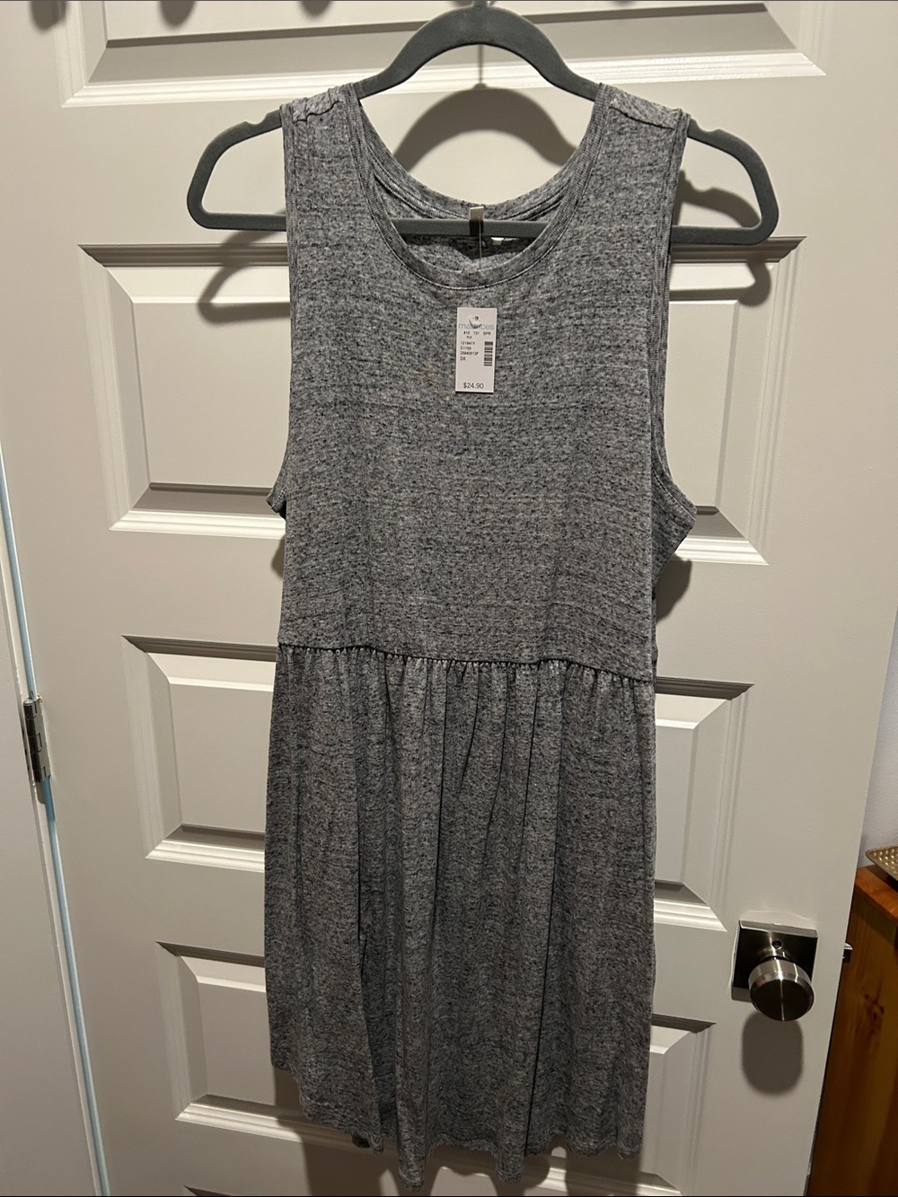 Maurices Heather Gray Sleeveless Gathered Waist Dress